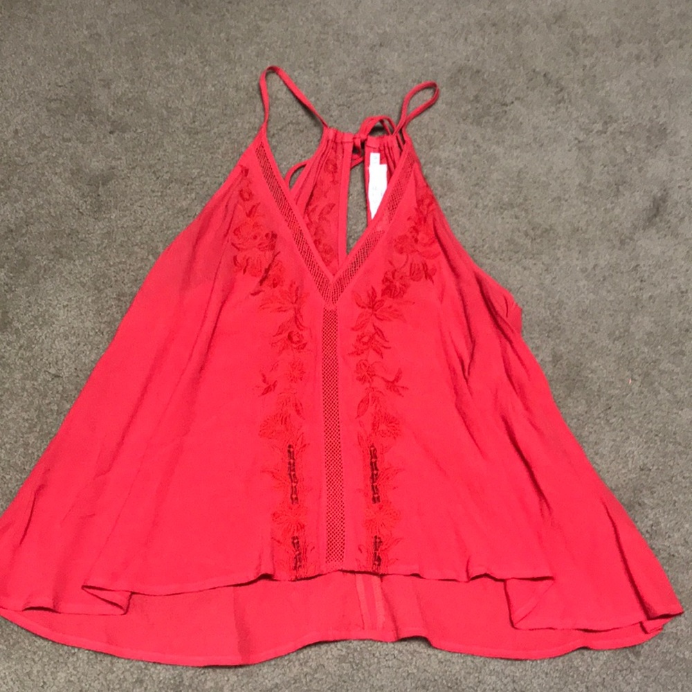 ASTR The Label Spaghetti Srrap V Neck Top, Size XS